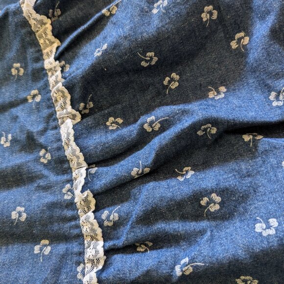 Elegant Blue Floral Maxi Skirt - Picture 2 of 5